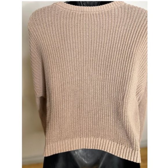 Garage Womens Oversized Round Neck Knit Sweater Long Sleeve Size XS Light Pink - Picture 2 of 3